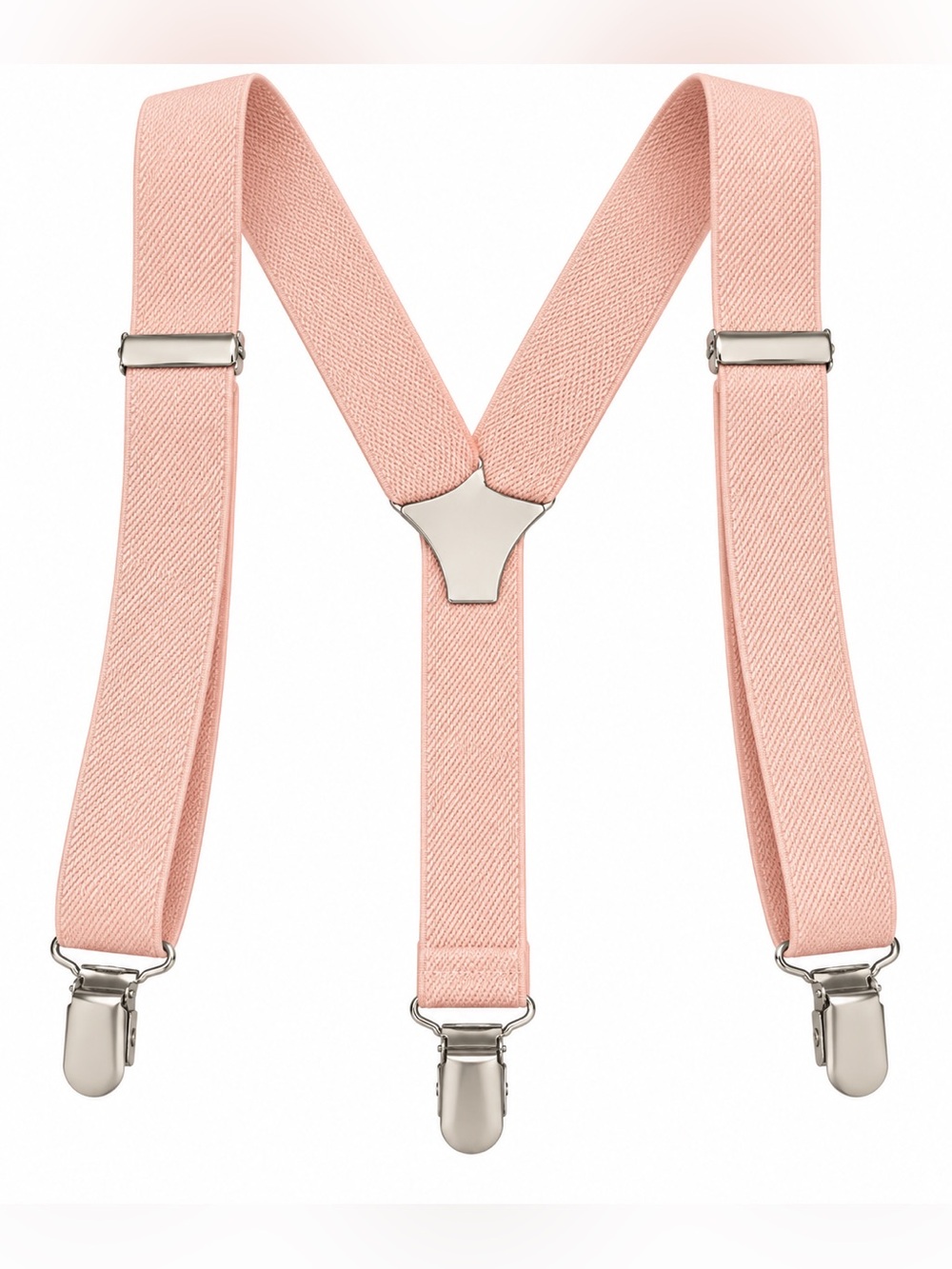 Children's Blush Pink Adjustable Suspenders with Silver Clips